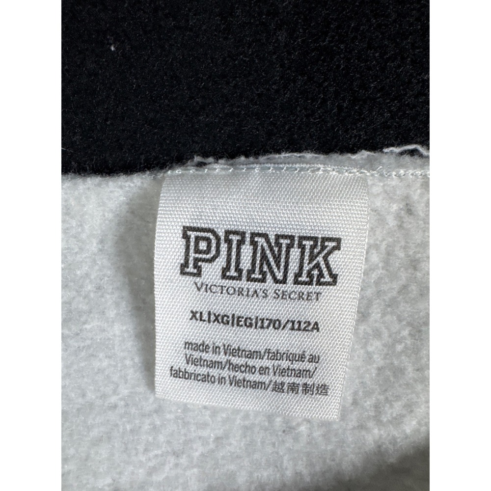 Pink Victoria's Secret Gray Rhinestone Love Pink Cropped Sweatshirt XL - Picture 4 of 5